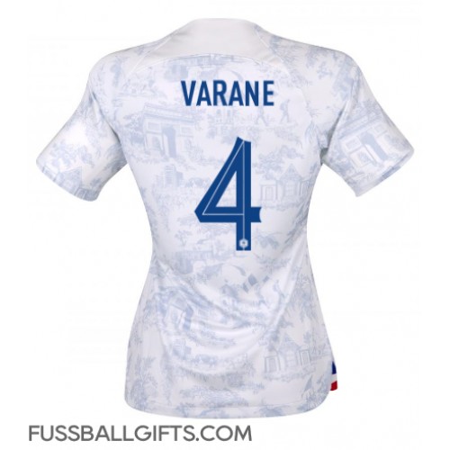 Frankreich Raphael Varane #4 Fußballbekleidung Auswärtstrikot Damen WM 2022 Kurzarm